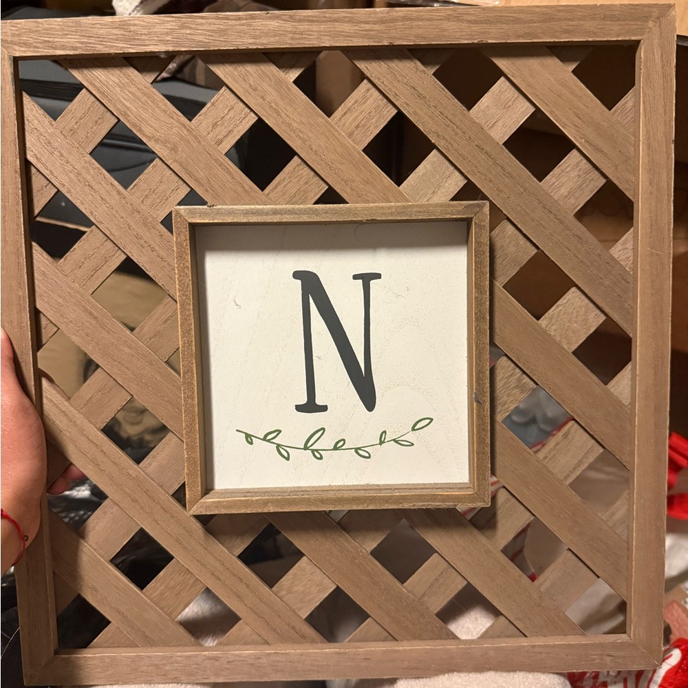 Brown Lattice Wooden Wall Art